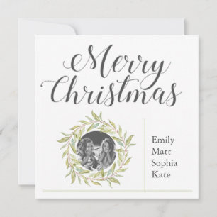 Cartes Pour Fêtes Annuelles Photo moderne Joyeux Noël Vert verdure