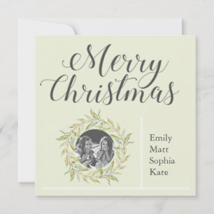 Cartes Pour Fêtes Annuelles Photo moderne Joyeux Noël Vert verdure