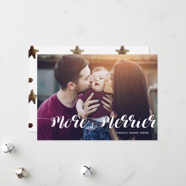 Cartes Pour Fêtes Annuelles Photo Moderne Plus Nombreux Et Joyeux (Devant/Arrière en situation)