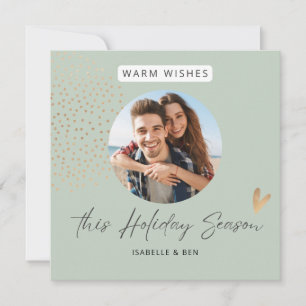 Cartes Pour Fêtes Annuelles Photo moderne simple Gold Heart Holiday