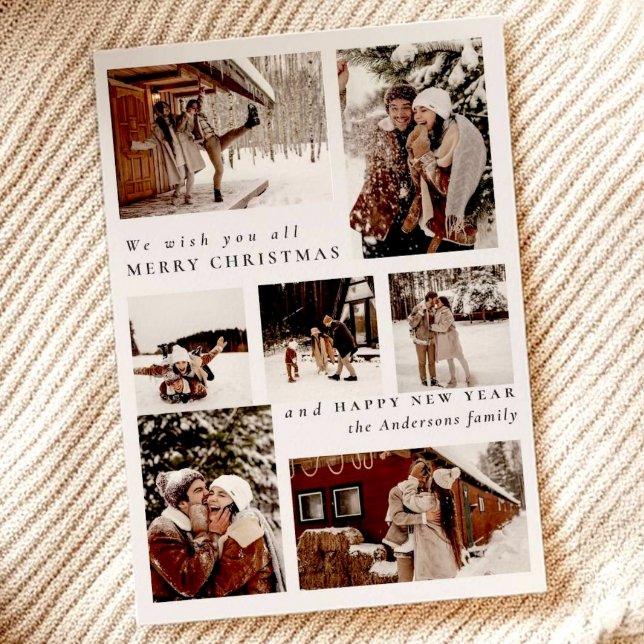 Cartes Pour Fêtes Annuelles Photo moderne tendance collage Noël (Créateur téléchargé)