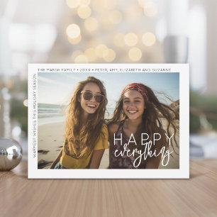 Cartes Pour Fêtes Annuelles Photo Moderne Tout Joyeux Minimal Bord Blanc