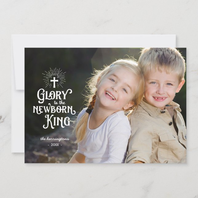 Cartes Pour Fêtes Annuelles Photo nouveau-née de vacances religieuses du roi | (Devant)