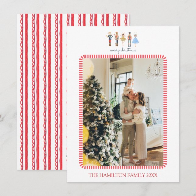 Cartes Pour Fêtes Annuelles Photo Nutcracker de fêtes de Noël (Devant / Derrière)