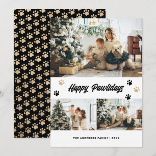 Cartes Pour Fêtes Annuelles Photo Or Noir Joyeuses Pawlidays