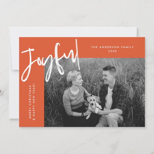 Cartes Pour Fêtes Annuelles Photo Orange simplement joyeux (Devant)