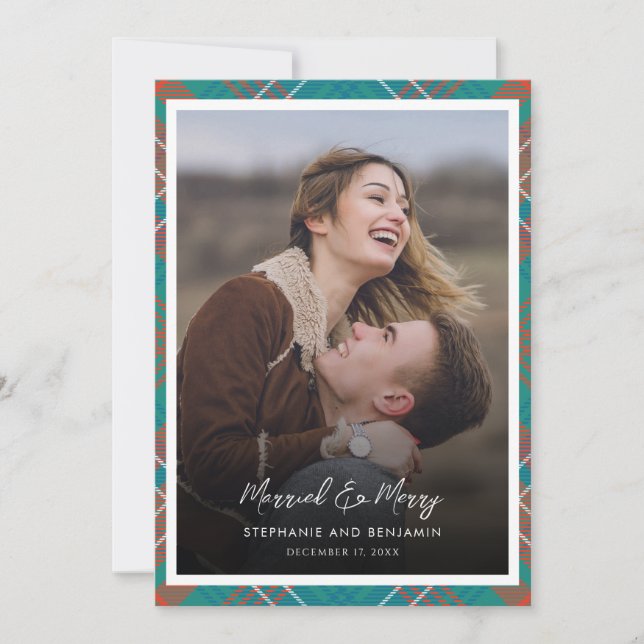 Cartes Pour Fêtes Annuelles Photo Paid New-Mariée Merry Wilson Tartan (Devant)