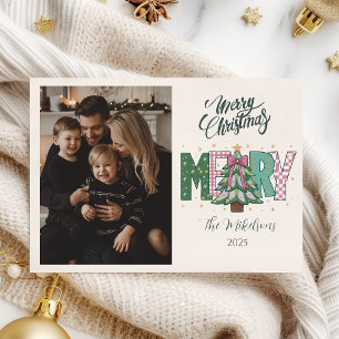 Cartes Pour Fêtes Annuelles Photo Patchwork Pastel Joyeux Noël