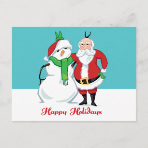 Cartes Pour Fêtes Annuelles Photo père Noël Snowman