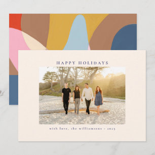 Cartes Pour Fêtes Annuelles Photo personnalisée Colorée Unique Abstrait Joyeux