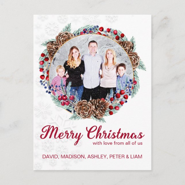 Cartes Pour Fêtes Annuelles Photo personnalisée de la famille de Noël (Devant)