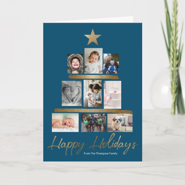 Cartes Pour Fêtes Annuelles Photo personnalisée de l'arbre de Noël (Devant)