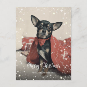 Cartes Pour Fêtes Annuelles Photo personnalisée Étoiles de neige Joyeux Noël