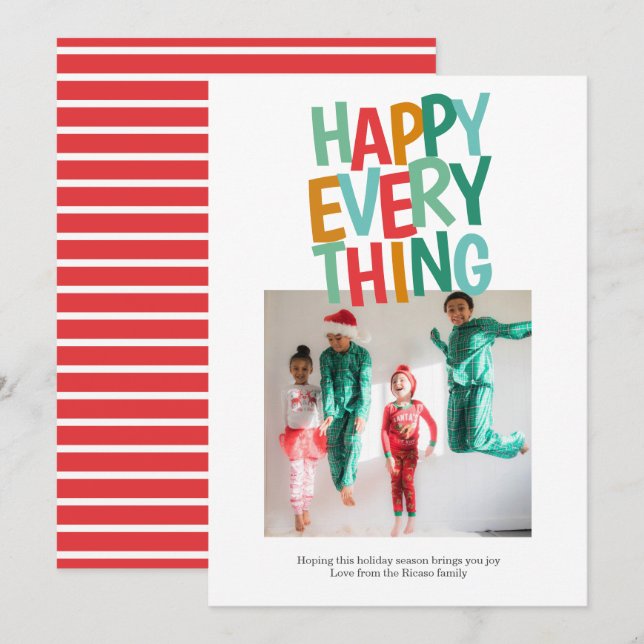 Cartes Pour Fêtes Annuelles Photo personnalisée Fun Happy Tout Noël (Devant / Derrière)