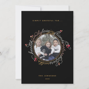 Cartes Pour Fêtes Annuelles Photo personnalisée Gratitude Werath Photo Holiday