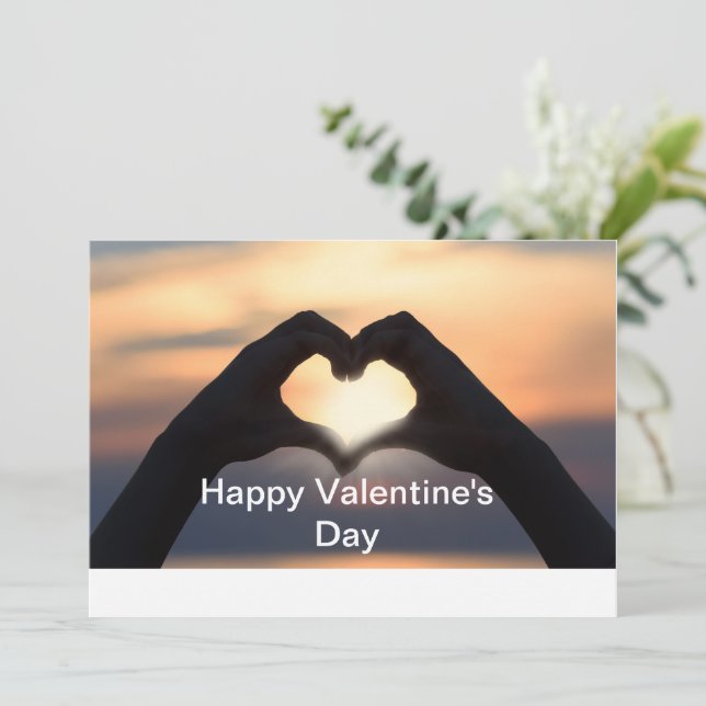 Cartes Pour Fêtes Annuelles Photo personnalisée Joyeuse Saint-Valentin  (Debout devant)