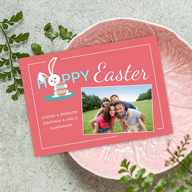 Cartes Pour Fêtes Annuelles Photo personnalisée Joyeux lapin de Pâques Pâques (Créateur téléchargé)