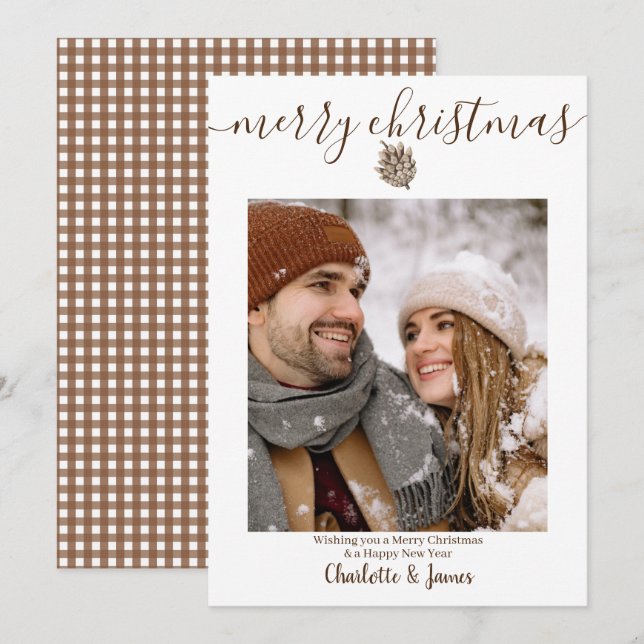 Cartes Pour Fêtes Annuelles Photo personnalisée Joyeux Noël (Devant / Derrière)