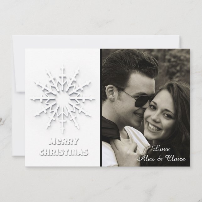 Cartes Pour Fêtes Annuelles Photo personnalisée simple Snowflon (Devant)