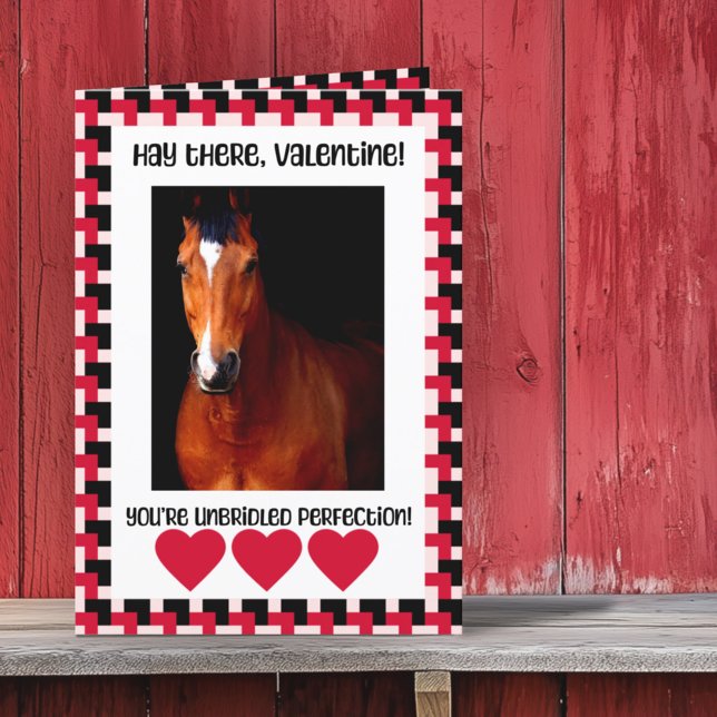 Cartes Pour Fêtes Annuelles Photo personnalisée Valentine du cheval (Créateur téléchargé)
