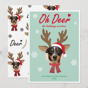 Cartes Pour Fêtes Annuelles Photo personnalisée Visage Reinder Noël Vacances V