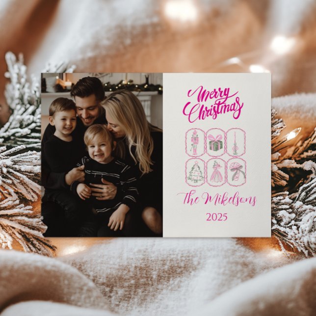 Cartes Pour Fêtes Annuelles Photo Pink Nutcracker Coquette Christmas (Créateur téléchargé)