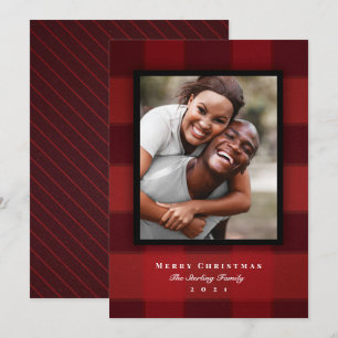 Cartes Pour Fêtes Annuelles Photo Plaid Classique Red Buffalo