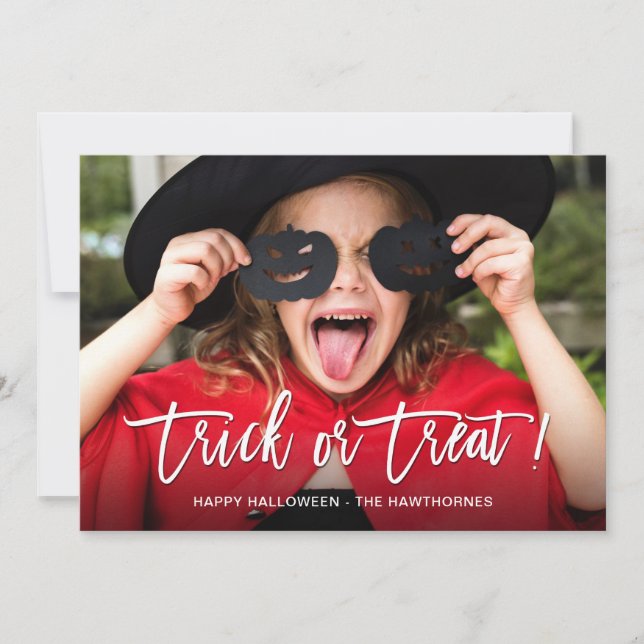 Cartes Pour Fêtes Annuelles Photo pleine ou traiter Halloween heureux (Devant)