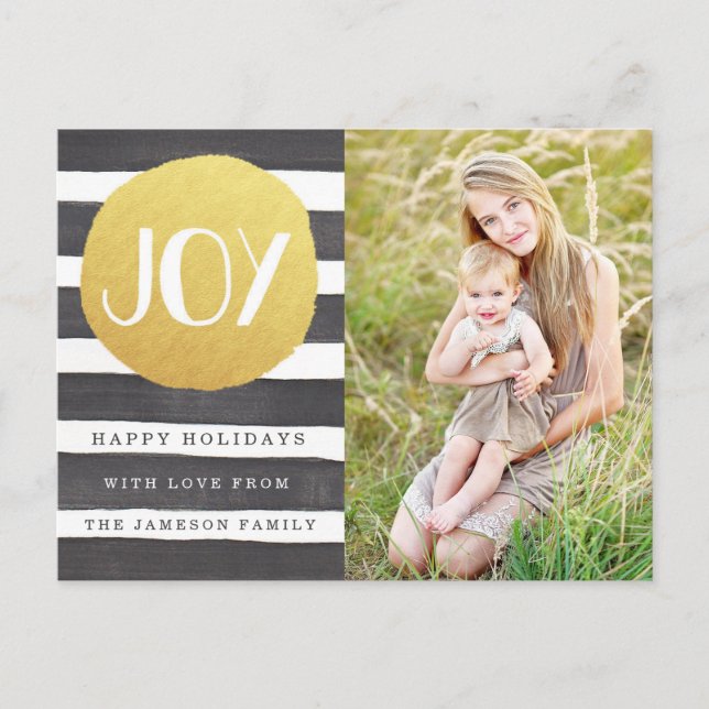 Cartes Pour Fêtes Annuelles Photo postcard de Joyous Stripes Holiday (Devant)