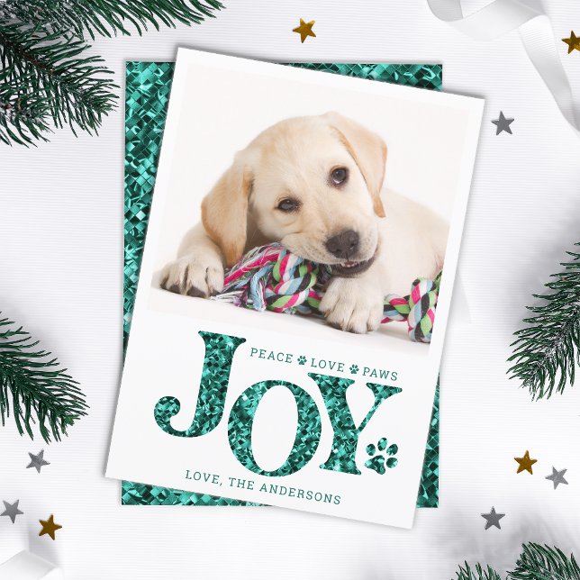 Cartes Pour Fêtes Annuelles Photo pour animaux de compagnie personnalisée JOY  (Créateur téléchargé)