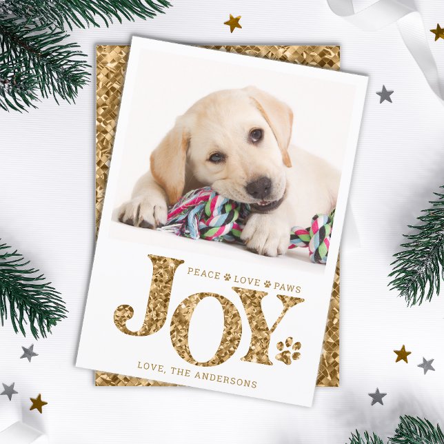 Cartes Pour Fêtes Annuelles Photo pour animaux de compagnie personnalisée JOY  (Créateur téléchargé)