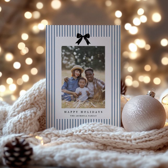 Cartes Pour Fêtes Annuelles Photo Preppy Bow (Créateur téléchargé)