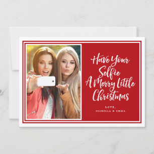 Cartes Pour Fêtes Annuelles Photo Red Framed Selfie Holiday
