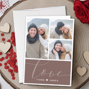 Cartes Pour Fêtes Annuelles Photo Rouge Dusty moderne Collage Amour Personnali