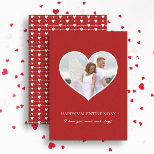 Cartes Pour Fêtes Annuelles Photo rouge Heureuse Sainte-Valentin moderne
