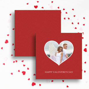 Cartes Pour Fêtes Annuelles Photo rouge Heureuse Sainte-Valentin moderne