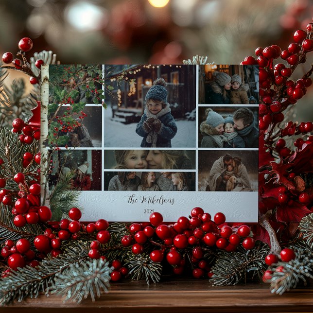 Cartes Pour Fêtes Annuelles Photo Rustic Holly Berry Noël (Créateur téléchargé)