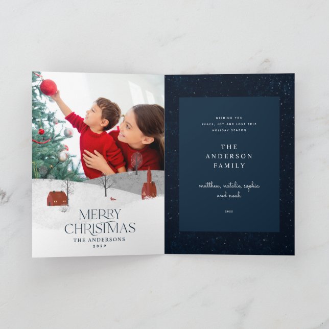 Cartes Pour Fêtes Annuelles Photo rustique traditionnelle hiver Joyeux Noël (Intérieur)