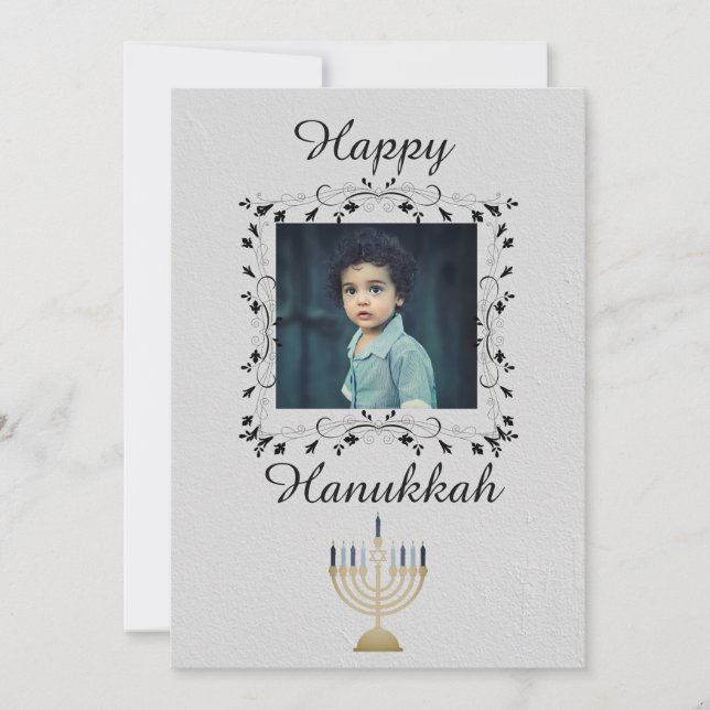 Cartes Pour Fêtes Annuelles Photo Silver Hanoukka (Devant)