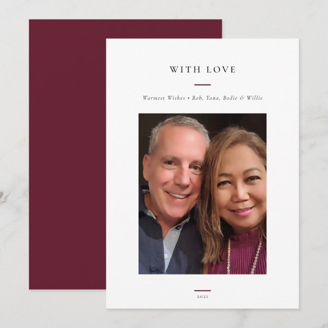 Cartes Pour Fêtes Annuelles Photo simple moderne (Devant / Derrière)