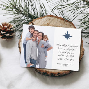 Cartes Pour Fêtes Annuelles Photo Star de Bethléem Message de Noël