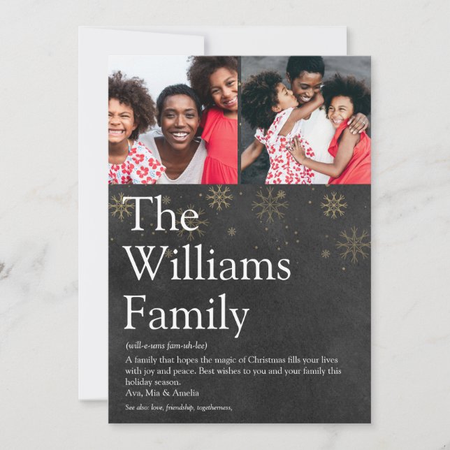 Cartes Pour Fêtes Annuelles Photo Tableau Familial Définition Noël (Devant)