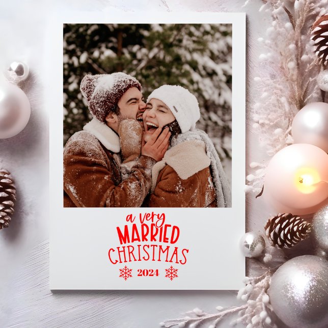 Cartes Pour Fêtes Annuelles Photo Un Noël Très Marié (Créateur téléchargé)