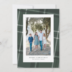 Cartes Pour Fêtes Annuelles Photo verte à cadre plat classique