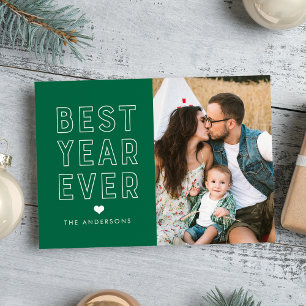Cartes Pour Fêtes Annuelles Photo verte de la meilleure année