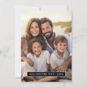 Cartes Pour Fêtes Annuelles Photo verticale avec bloc de couleur noire pour le