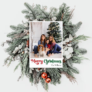 Cartes Pour Fêtes Annuelles Photo verticale classique simple Joyeux Noël