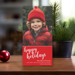 Cartes Pour Fêtes Annuelles Photo verticale - Script rouge de Noël - Joyeux