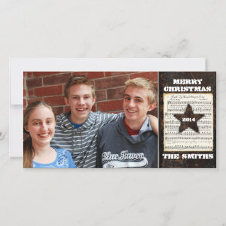 Cartes Pour Fêtes Annuelles Photo Vintage de Noël en cuir du Texas Star