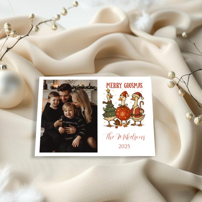 Cartes Pour Fêtes Annuelles Photo Vintage Goose Christmas (Créateur téléchargé)